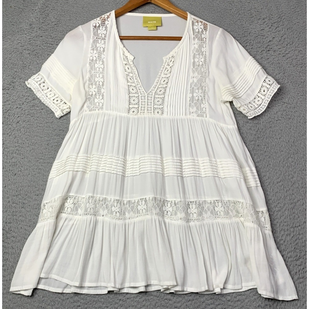 Maeve White Lace Tunic Top